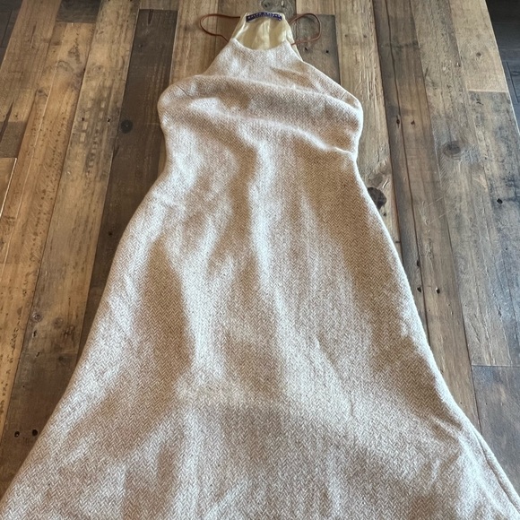 Ralph Lauren Collection Purple Label Dress Taupe Herringbone wool Vintage EUC - Picture 1 of 7